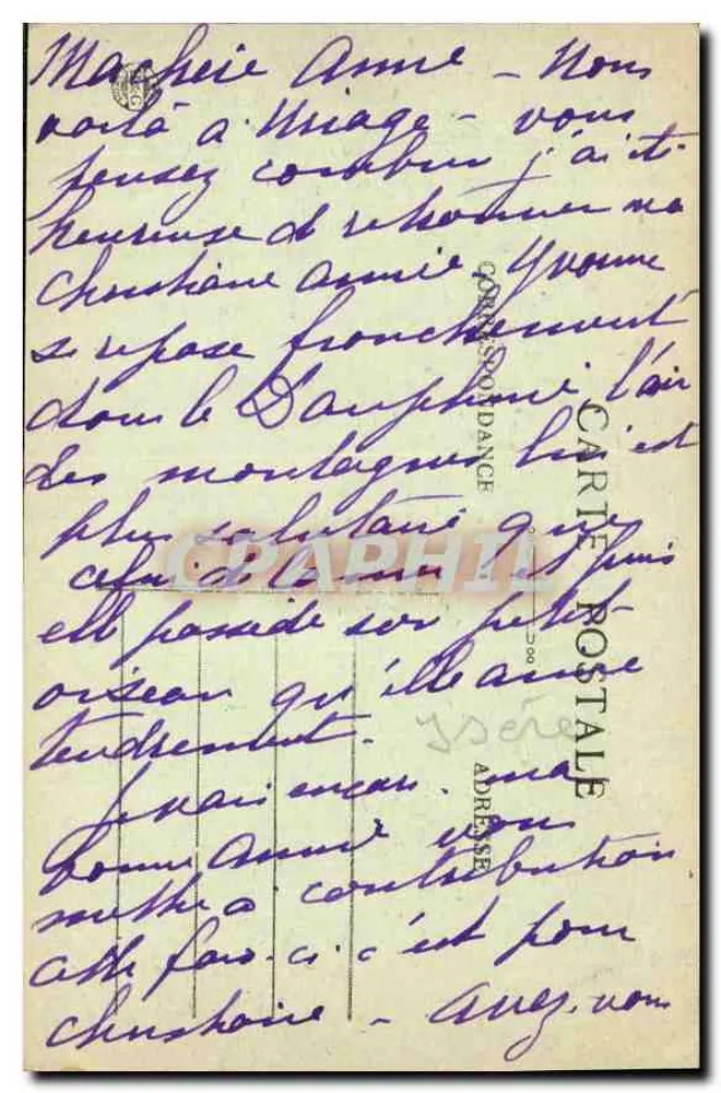 Uriage-les-Bains — Das Schloss und der Belledonne-Massiv — E.R. - Rückseite