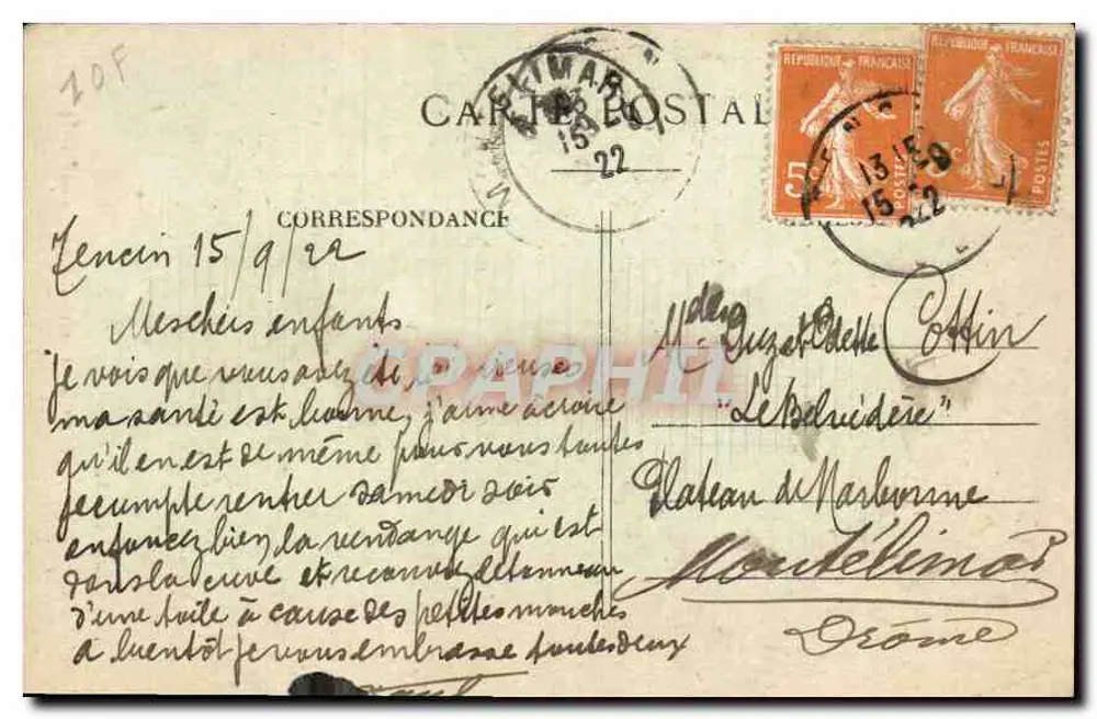 TENCIN (Isère) — Cascata della Scieria — L. Grimal, Chambléry, n° 2369 - Verso