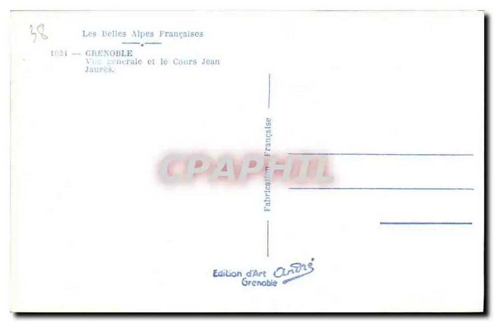 Grenoble — Allgemeiner Blick und Cours Jean Jaurès — Edition d'Art André, Grenoble - Rückseite