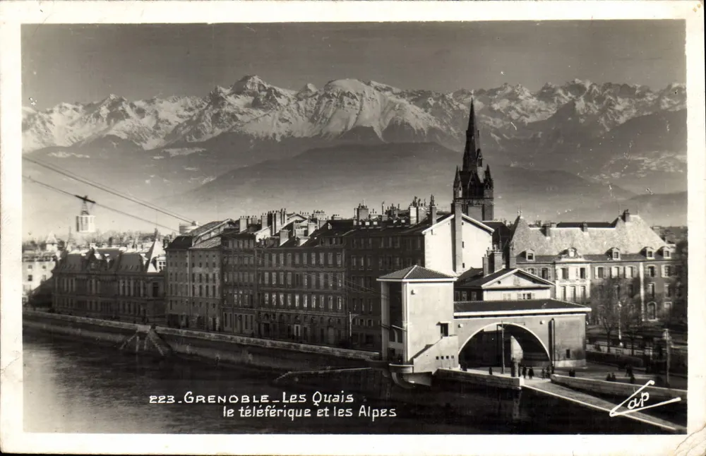 Grenoble — Die Quais, der Seilbahn und die Alpen — Verlag Lap - Vorderseite