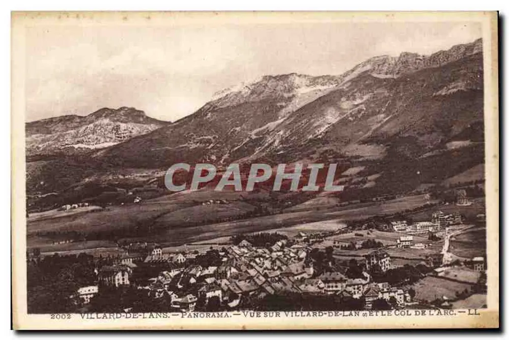 Villard-de-Lans — Panorama — Ansicht von Villard-de-Lans und dem Col de l'Arc — LL - Vorderseite