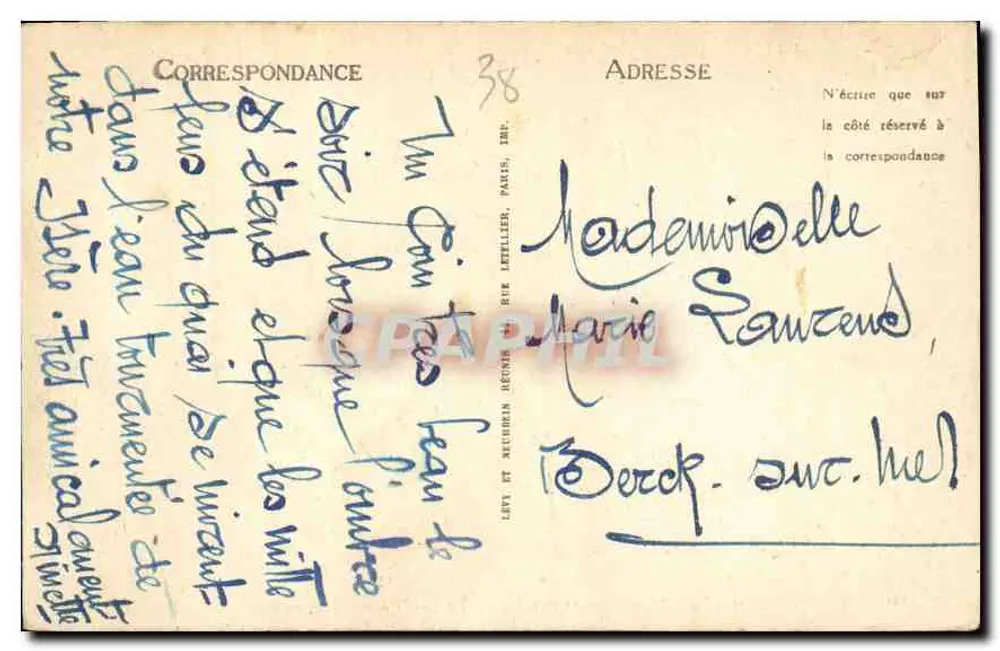 Grenoble — Ansicht der Isère und der Alpenkette — LL - Rückseite