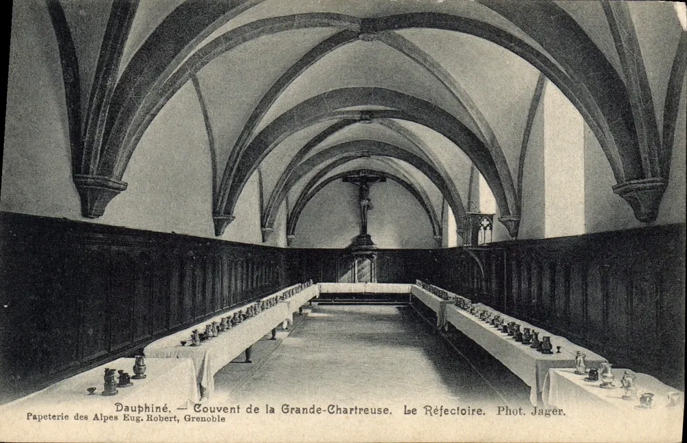 Dauphiné — Couvent de la Grande-Chartreuse. Le Réfectoire — Papeterie des Alpes Eug. Robert, Grenoble - Vorderseite