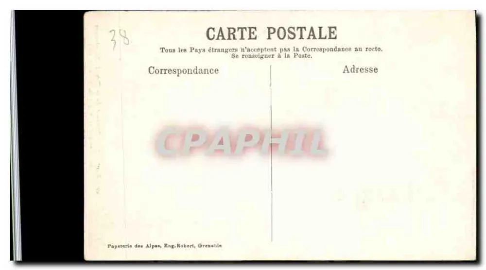 Dauphiné — Mosteiro da Grande-Chartreuse (215 m. de comprimento) — Papeterie des Alpes, Eng. Robert, Grenoble - Verso