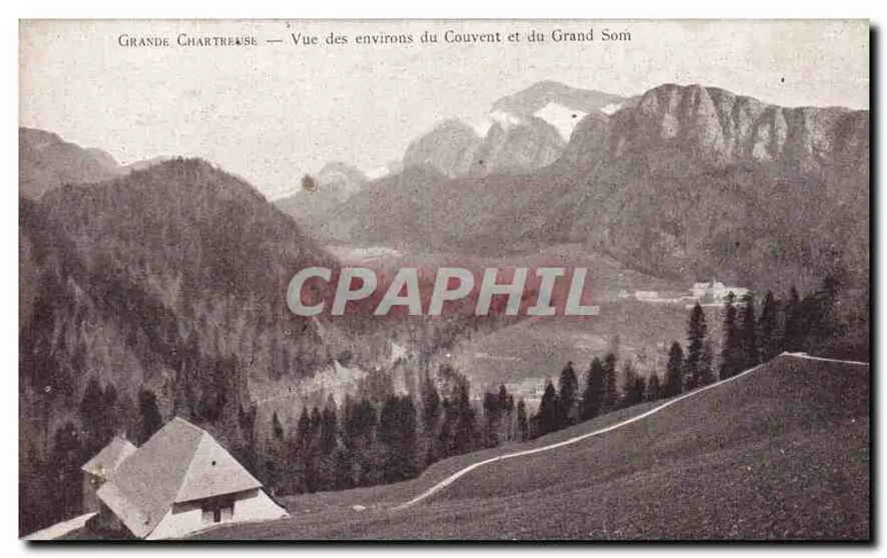 Grande Chartreuse — Ansicht der Umgebung des Klosters und des Grand Som - Vorderseite