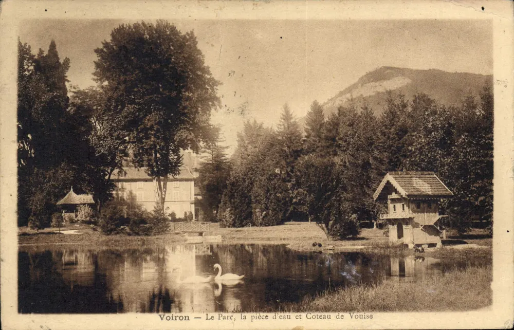 Voiron — Le Parc, la pièce d'eau et Coteau de Vouisse — Édition Landru - Vorderseite