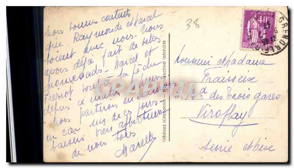 Le Lac de LAFFREY — Un jour de grand Vent — éditeur non identifié - Verso