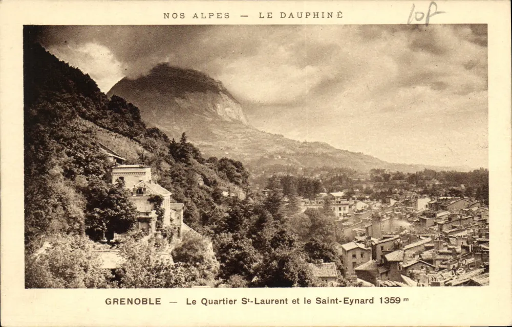 Grenoble — Der St-Laurent-Viertel und der Saint-Eynard 1359 m — Edition « E.R.C. » Grenoble - Vorderseite