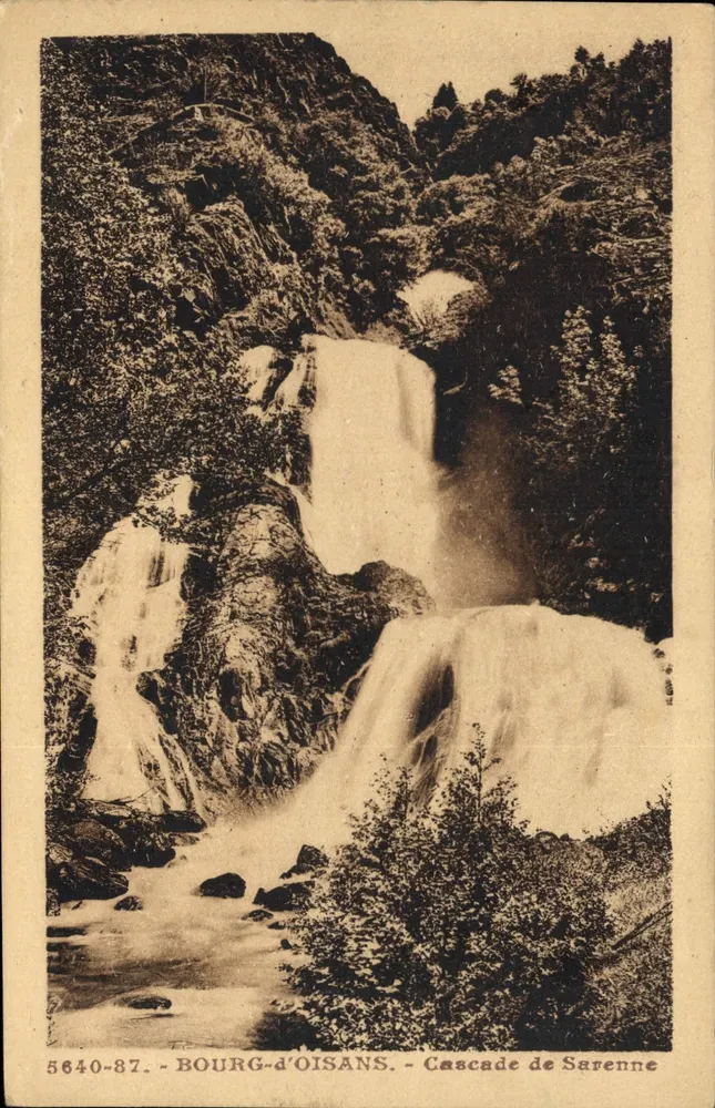 Bourg-d'Oisans — Cachoeira de Sarenne — editor anônimo, n° 5640-87 - Frente