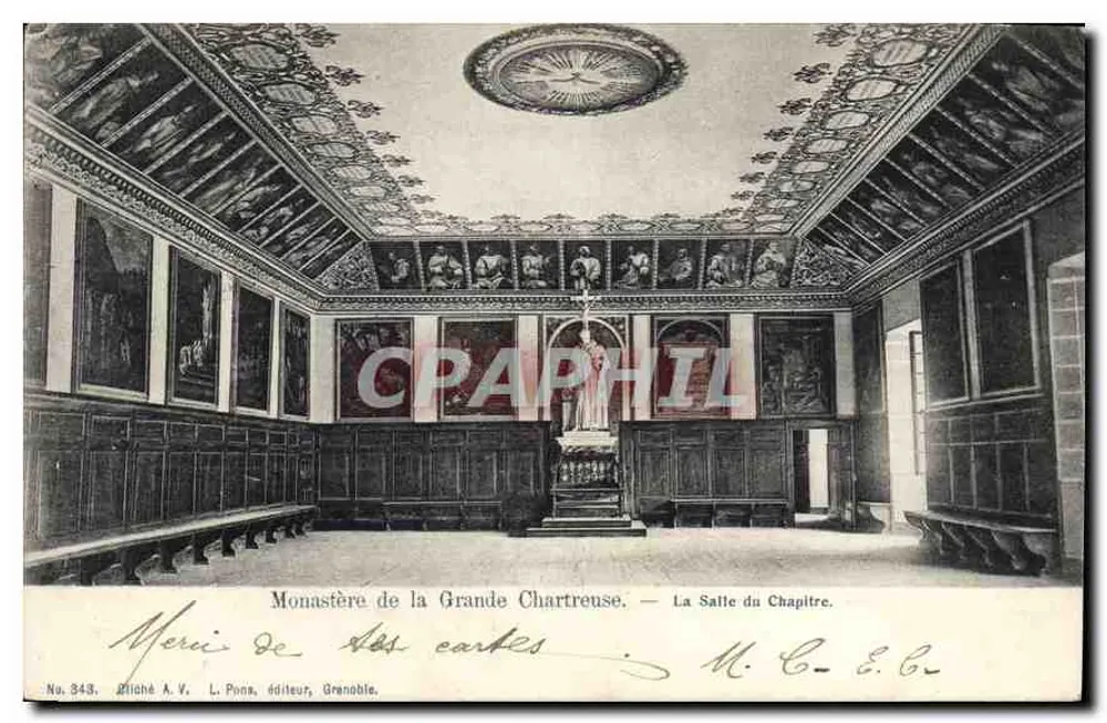 Kloster La Grande Chartreuse — Die Kapitelhalle — L. Pons, Verlag, Grenoble, Nr. 343 - Vorderseite