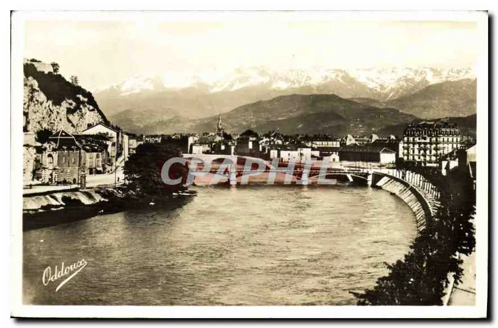 Oddone — Vista do rio e das montanhas nevadas — Oddone - Frente