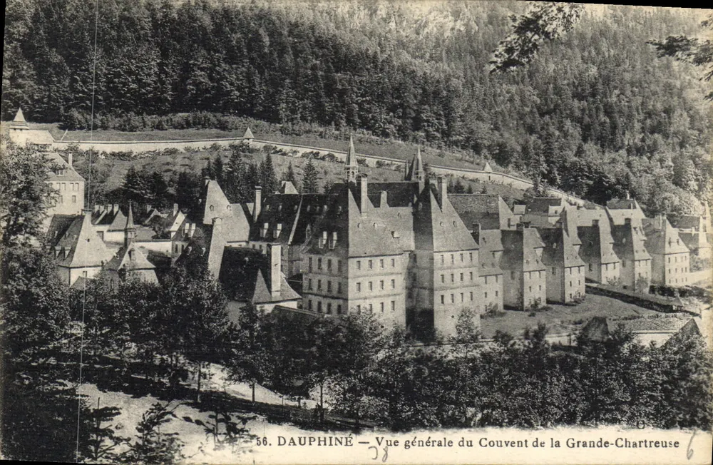 Dauphiné — Allgemeiner Blick auf das Kloster Grande-Chartreuse — unbekannter Verleger, Nr. 56 - Vorderseite