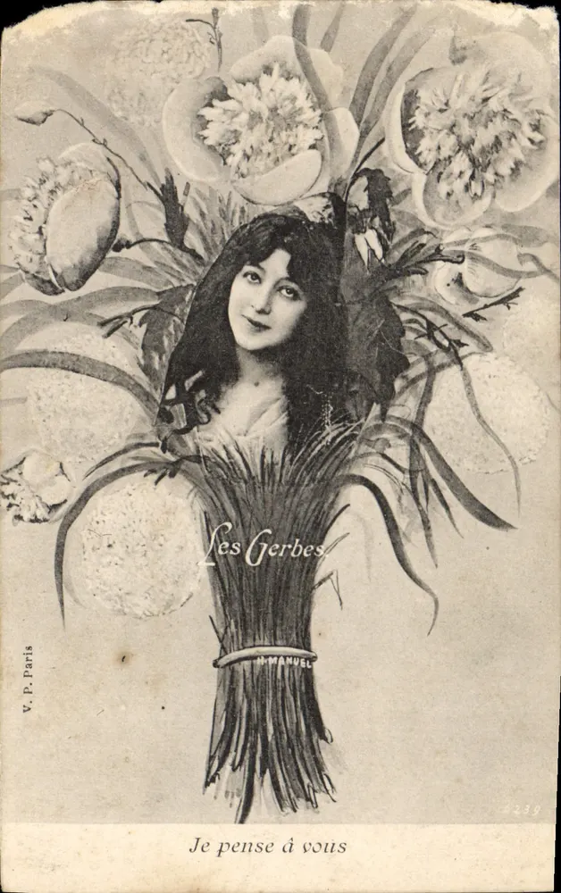 Penso a te — Le Gerbes — V.P. Parigi, n. 2239 - Recto