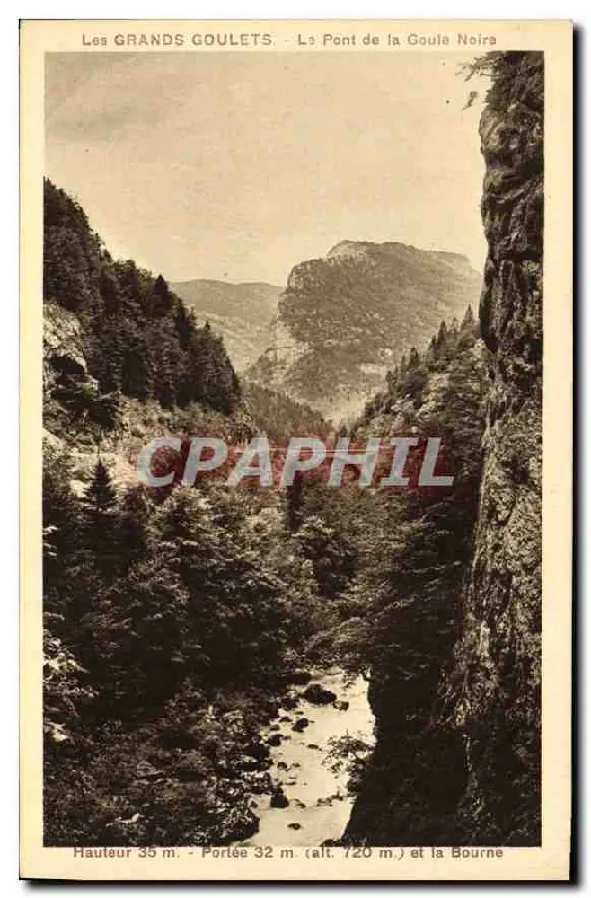 Die GRAND GOULETS — Die Brücke der Schwarzen Goule und die Bourne — Martinotto Frères, Grenoble - Vorderseite