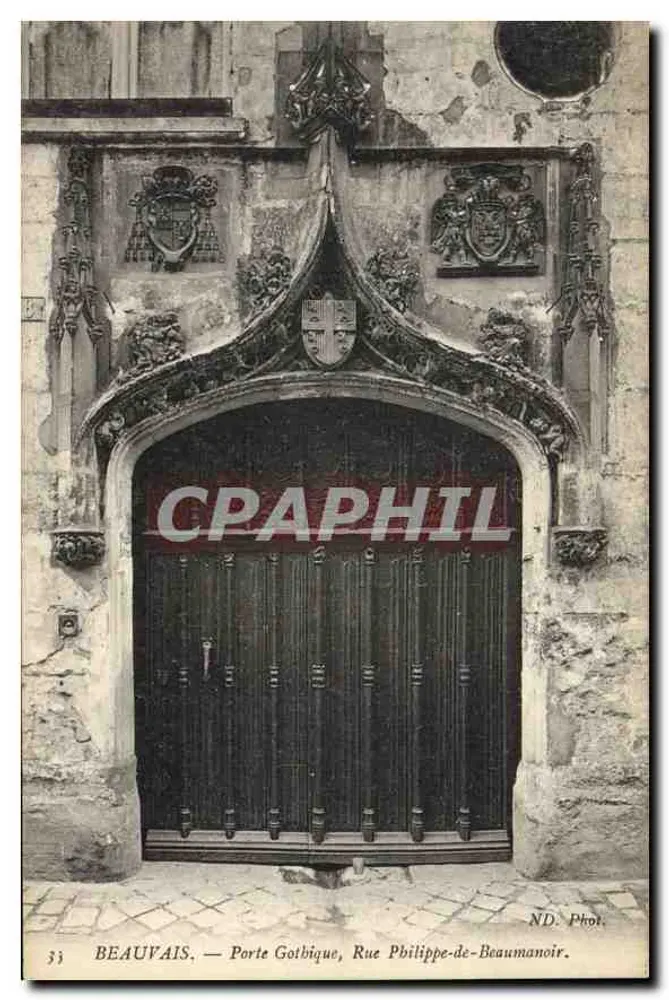 Beauvais — Gotische Pforte, Rue Philippe-de-Beaumanoir — ND. Fot. - Vorderseite