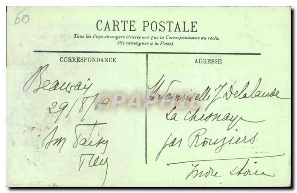 Beauvais — A Estátua de Jeanne Hachette — LL. - Verso