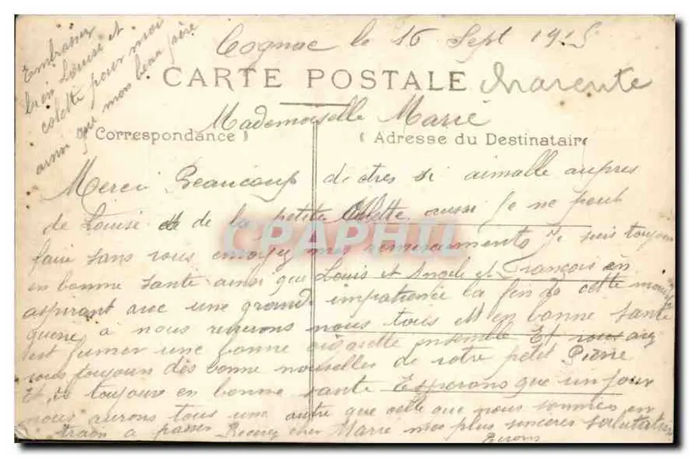 Cognac — L'Entrée du Parc — Edit Brun, bural. - Verso