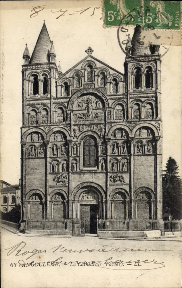 Angoulême — A Catedral (Fachada) — LL - Frente
