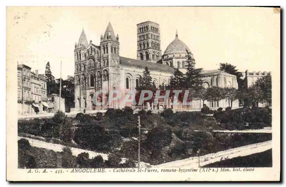 Angoulême — Kathedrale Saint-Pierre, roman-byzantinisch (11. Jh.) Klassifiziertes historisches Monument — A.G.A. - 443 - Vorderseite