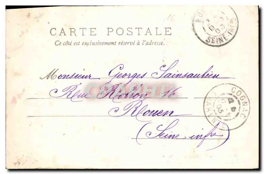 Cognac — Place François Ier und Café du Château — Cliché L.B. - Rückseite