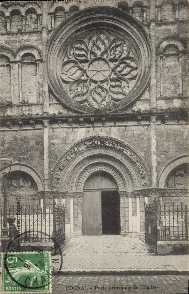 Cognac - Porta principal da Igreja — Armas, Cognac - Frente
