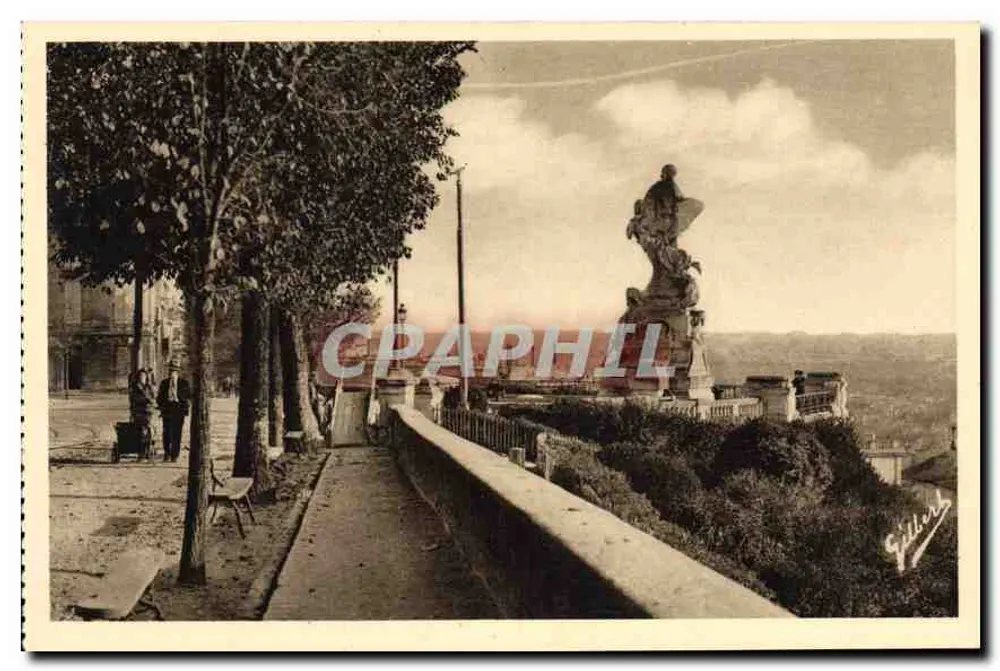 Angoulême — Rempart Desaix e estátua Carnot — Edição de Arte A. Gilbert - Frente