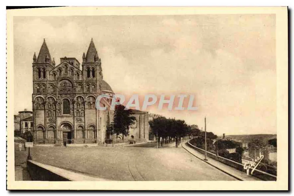 Kathedrale von Angoulême — Ansicht vom Kempart du Midi — Edition A.G.A. - Angoulême - Vorderseite