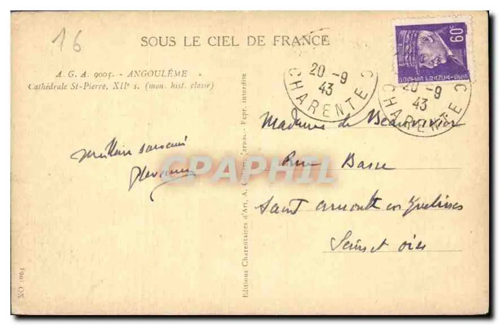 Kathedrale Saint-Pierre d'Angoulême — 12. Jahrhundert — Éditions Charentaises d'Art - Rückseite
