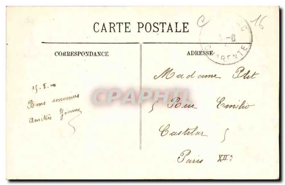 Angoulême — A Capela das Bézines — Edição das Novas Galerias - Verso