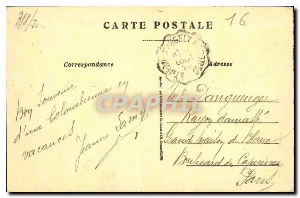 Cognac — Estátua de François-Ier — editor Montlaur & Cie, n°16 - Verso