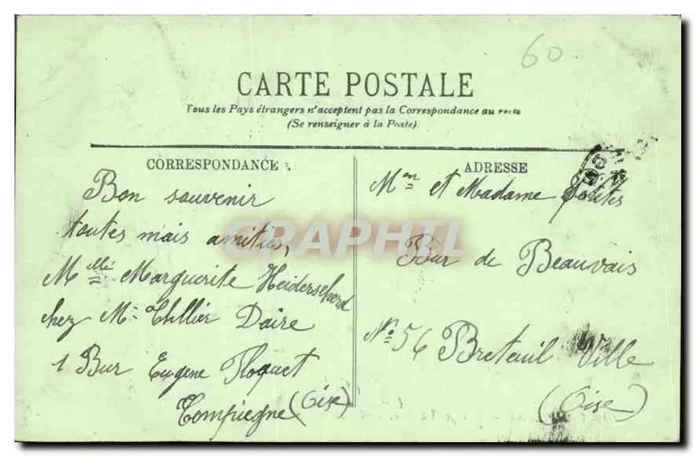 Compiègne — Parque do Castelo — La Foînelle — L.L. - Verso