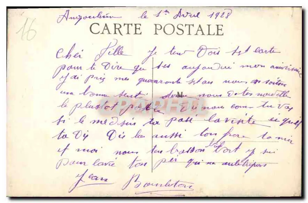Angoulême — Alte Rue Saint-Martin und die Kathedrale — Foto-Verlag A. Gilbert, Angoulême - Rückseite
