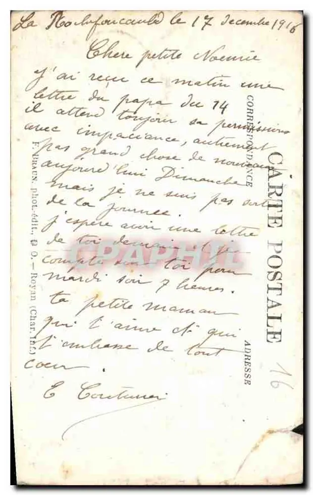 La Rochefoucauld — Besuch des Schlosses — Galerien des ersten Stocks — Verlag: F. Haxus, Foto-Verlag in Charente - Rückseite