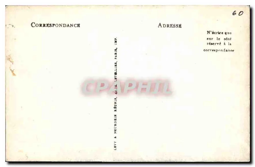 Chantilly — Tuin van de Volière — Uitgever Levy & Neurdein, Parijs - Achterkant