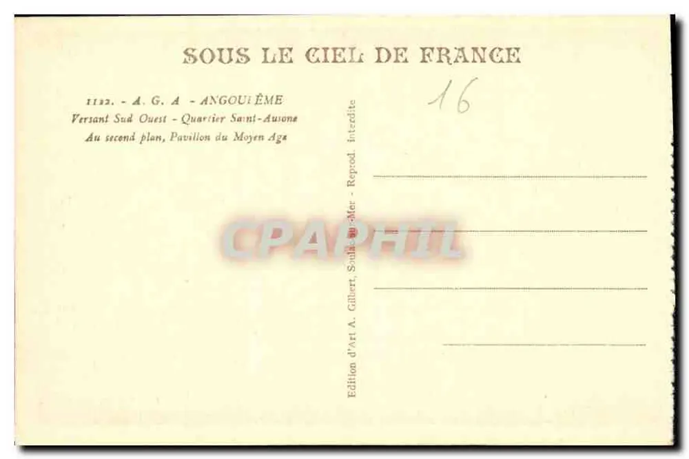 Angoustrine — Ansicht des Viertels Saint-Ausone — Edition d'Art A. Gilbert, Südwesten - Rückseite