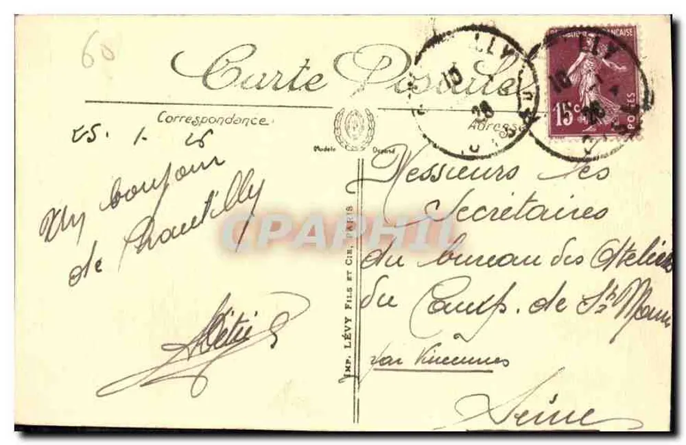 Floresta de Chantilly — Avenida dos Falcões — Edição especial Guiqueret - Verso