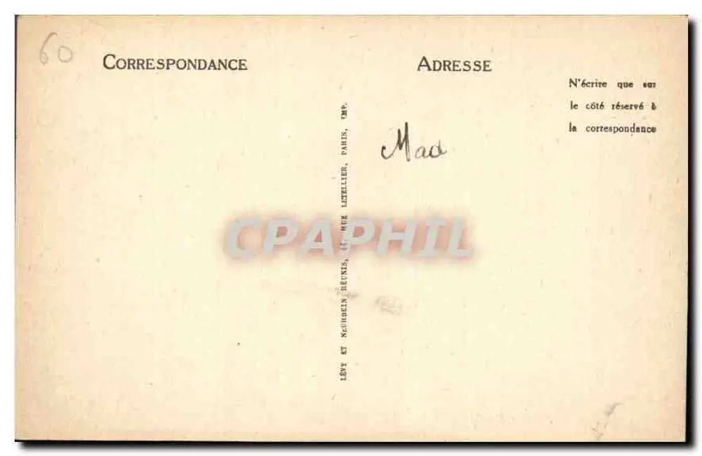 Castelo de CHANTILLY — Lado Noroeste — LL — n°133 - Verso