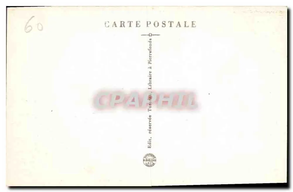 Pierrefonds — O Castelo (fachada Oeste) — Ed. Tuzan, Livreiro em Pierrefonds - Verso