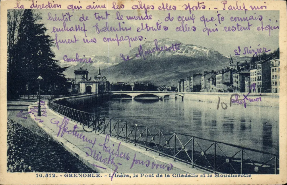 Grenoble — A Isère, o Ponte da Cidadela e o Moucherotte — editor n° 10.512 - Frente