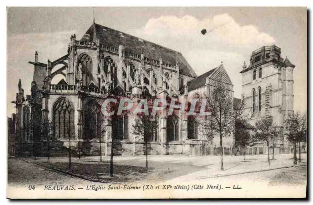 Beauvais — Die Kirche Saint Étienne (12. und 14. Jahrhundert) — Nordseite - Vorderseite