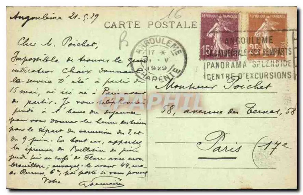 Angoulême - A Catedral de São Pedro — editor Novelles, n°23 - Verso