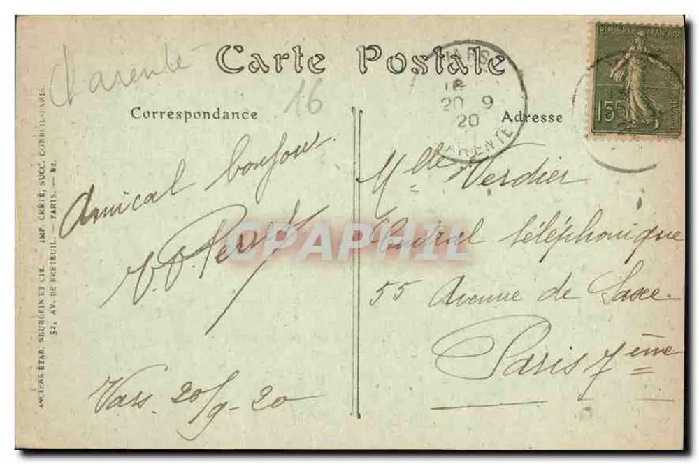Castelo de La Rochefoucauld — Conjunto sobre o Rio — JND Hol - Verso