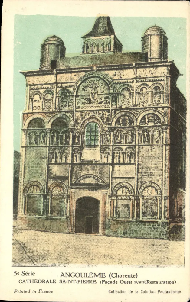 Angoulême (Charente) — Catedral de São Pedro (Fachada Oeste antes da restauração) — Coleção da Solution Pautauberge - Frente