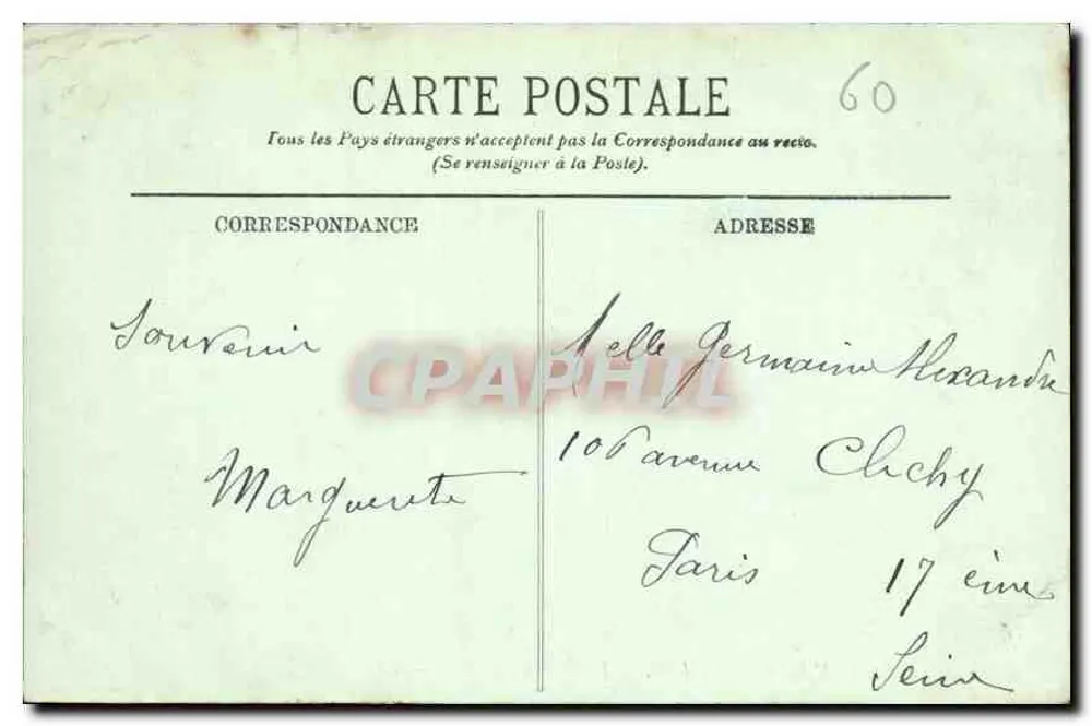 Castelo de Chantilly — A Entrada do Castelo — LL. - Verso