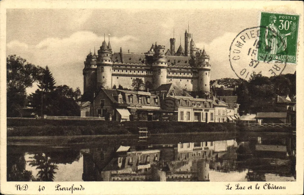 Pierrefonds — O Lago e o Castelo — Editor: Carta postal n°40 - Frente
