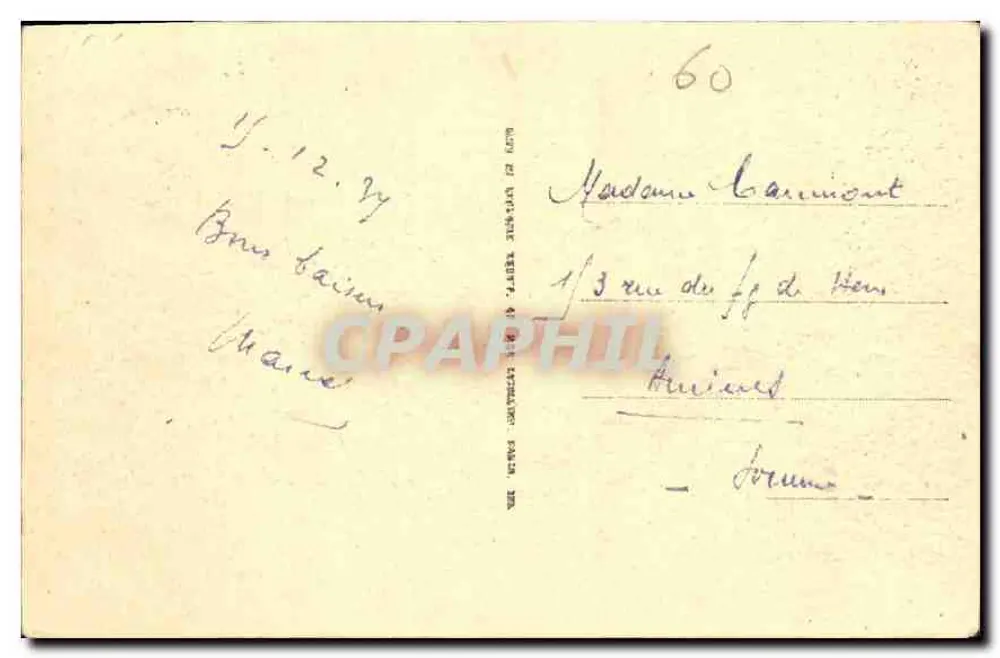 Pierrefonds — O Lago e o Castelo — Editor: Carta postal n°40 - Verso