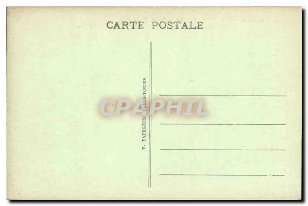 Castelo de CHANTILLY (Lado Sul) — A.P. — Editor E. Papeghin, Paris-Tours - Verso