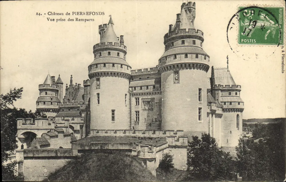 Schloss Pierrefonds — Ausblick von den Mauern — unbekannter Verleger, Nr. 14 - Vorderseite