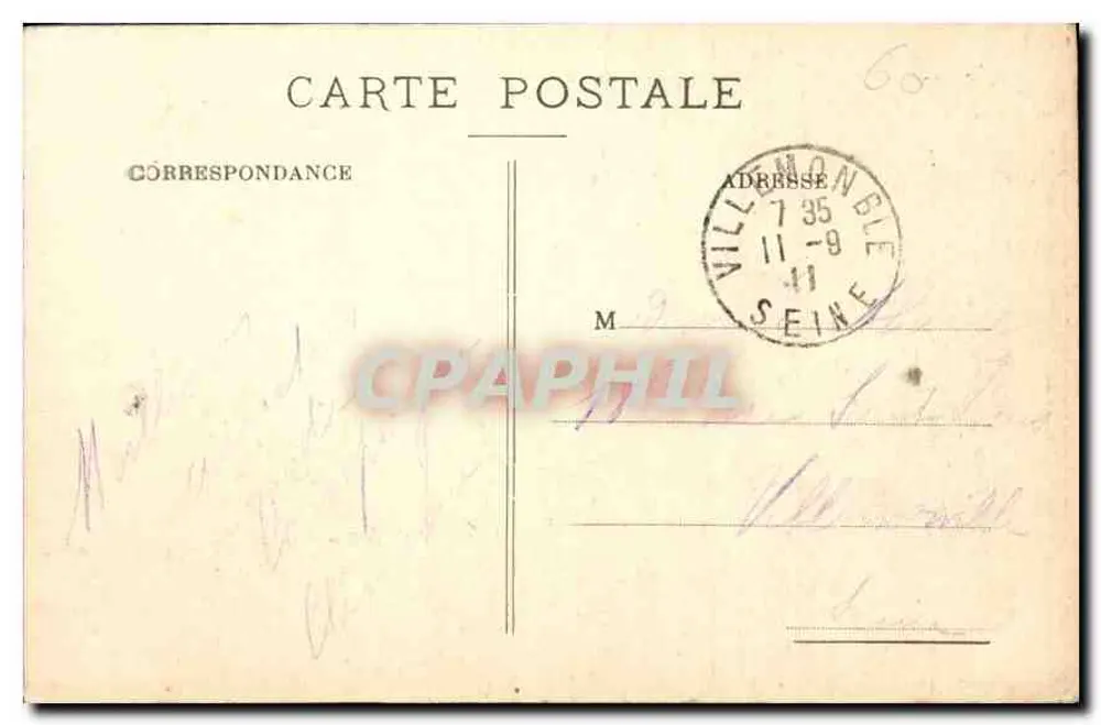Compiègne — Pałac w Compiègne — Frontowa część z Parkiem - Rewers