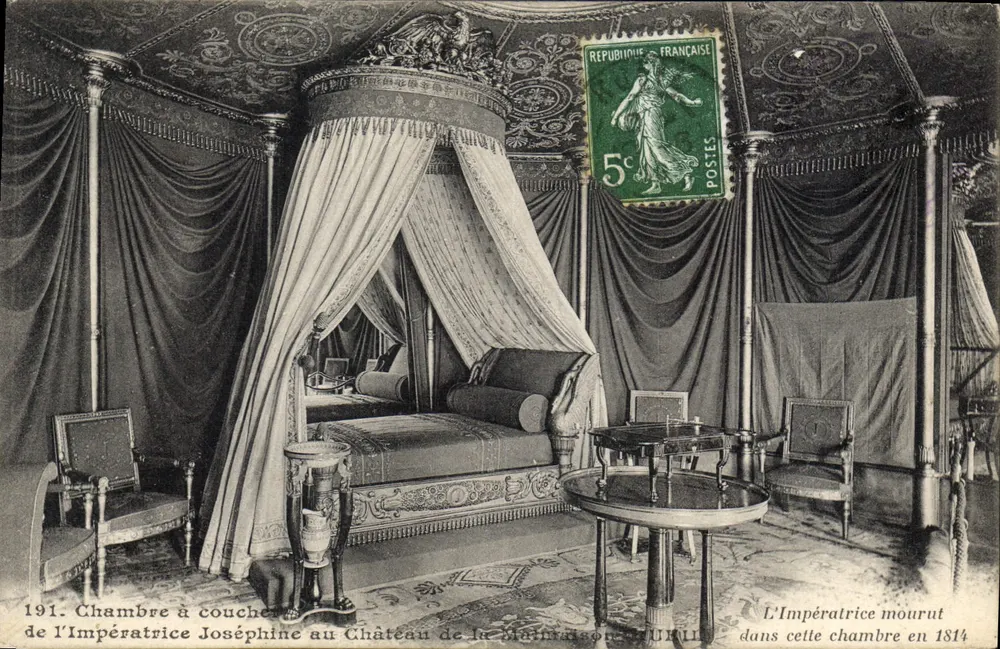 Schlafzimmer der Kaiserin Joséphine im Schloss La Malmaison — Verlag A. Ossart, Rueill, Nr. 191 - Vorderseite